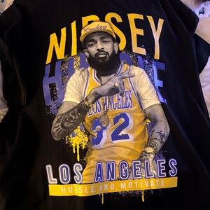 Black Graphic Tee with Los Angeles Design